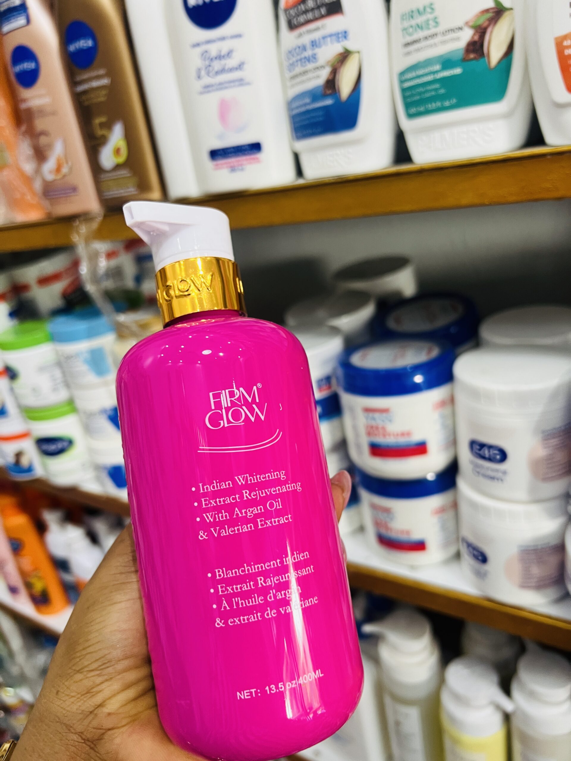 Firm glow pink lotion